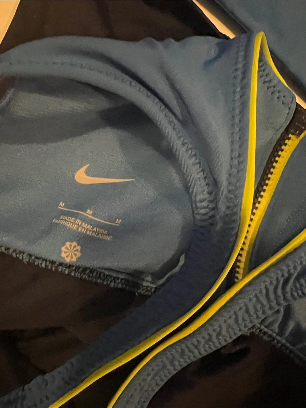 Nike Blue & Black Racerback Tankini Set with Yellow Trim